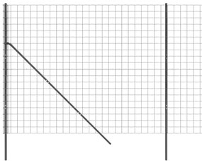 Cerca de malha de arame 2x10 m aço galvanizado antracite