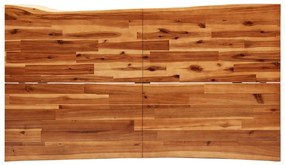 3 pcs conjunto de jantar c/ bordas vivas acácia maciça