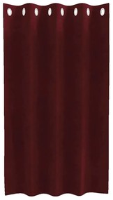 Cortinas Blackout vidaXL com Ilhós 2 pcs Vermelho Vinho Veludo