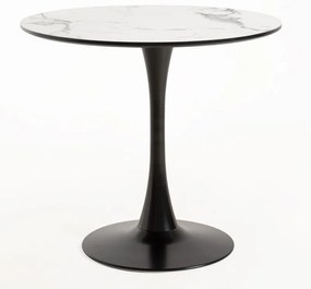 Mesa Kolio 90 cm Marmol - Preto