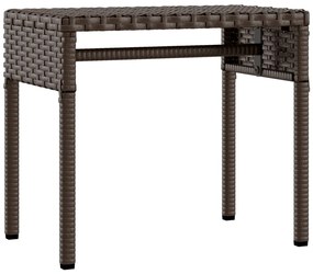 Espreguiçadeira com toldo e mesa vime PE castanho