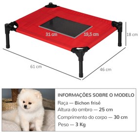 PawHut Cama para Animais de Estimação Cama Elevada para Cães Gatos Por