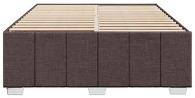 Estrutura de cama sem colchão 160x200 cm tecido castanho-escuro