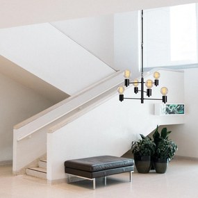 Candeeiro Suspenso Hexa – Preto – 61 x 61 cm