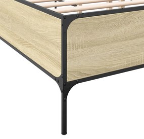 Estrutura de cama 140x190 cm derivados madeira/metal