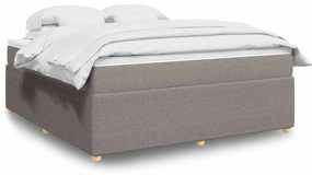 vidaXL Cama com molas/colchão 180x200 cm tecido castanho-acinzentado