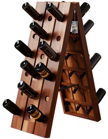 Garrafeiras dobrável para 36 garrafas de vinho com design elegante 87 x 39 x 55 cm Castanho