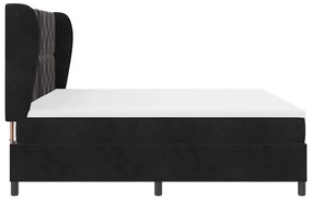 Cama Box preta com colchão de 200 x 200 cm em veludo