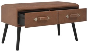 Mesa de centro 80x40x46 cm couro artificial castanho-escuro