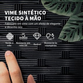 Conjunto de 2 Espreguiçadeiras de Jardim Espreguiçadeiras de Vime Sint