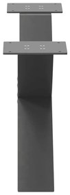 Pés para mesa de centro em formato de X, 2 peças, antracite, 70x(30-31