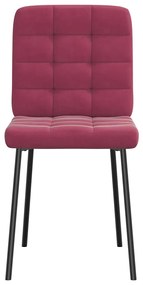 Cadeiras de jantar 6 pcs veludo vermelho tinto