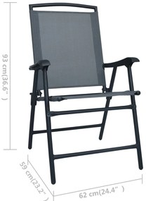 Conjunto bistrô 3 pcs aço cinzento