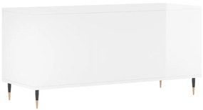 Armário p/ discos 100x38x48 cm deriv. madeira branco brilhante