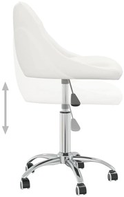 Cadeira de jantar giratória couro artificial branco