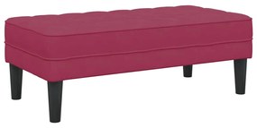 Banco Vermelho Vinho 113x57x39 cm Veludo