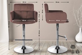 Banco de bar Los Angeles Veludo castanho