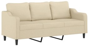 4 pcs conjunto de sofás com almofadões tecido cor creme