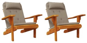 Almofadões cadeira adirondack 2pcs tecido oxf cinza-acastanhado