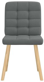Cadeiras de jantar 6 pcs tecido cinzento-escuro