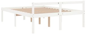 Cama para idosos 140x200 cm pinho maciço branco