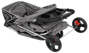 Carrinho dobrável para cães 80x46x98 cm tecido oxford cinzento