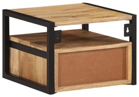 Mesa de cabeceira montagem na parede 35x35x25 cm madeira acácia