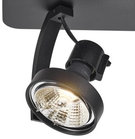 Foco de teto de design preto GU10 70mm 2-luzes ajustável - Vo Design