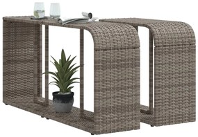 Prateleiras de arrumação 2 pcs vime PE cinzento