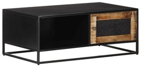 Mesa de centro 90x50x35 cm madeira de mangueira áspera