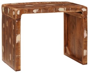 vidaXL Mesa de apoio 60 x 35 x 46 cm Madeira de demolição sólida