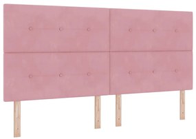 Estrutura de Cama vidaXL Rosa 200x200 cm Veludo