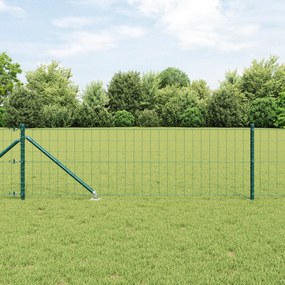 Cerca Euro com 13 Postes Espigados 0.6x50 m Aço Galvanizado Verde