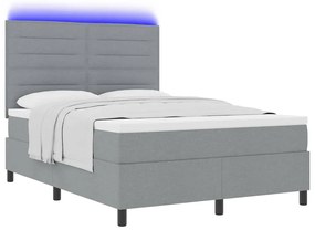 Cama com Estrado e Colchão Cinzento Claro 140 x 200 cm