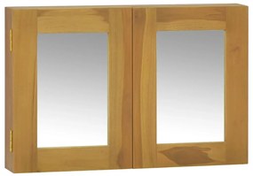 vidaXL Armário com espelho 60x10x40 cm madeira de teca maciça