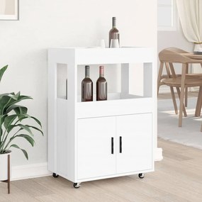 Carrinho de bar 60x39,5x89 cm derivados de madeira branco