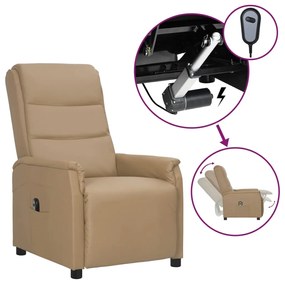 vidaXL Poltrona reclinável elétrica couro artificial cor cappuccino