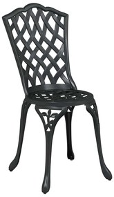 Conjunto de Bistro de Jardim de 3 Peças vidaXL Preto em Alumínio Fundi