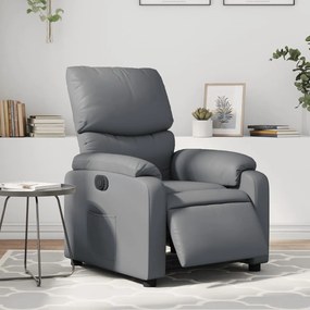 vidaXL Poltrona reclinável elétrica couro artificial cinzento