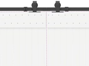 Kit de ferragens para porta deslizante 400 cm aço preto
