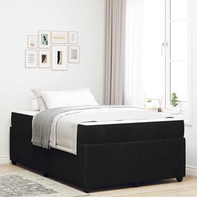 vidaXL Estrutura de cama com colchão Outros Preto 120 x 190 cm Veludo