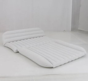 Colchão insuflável para carro Colchão de ar com bomba, 3 bocais e bolsa de transporte 190 x 130 cm bege