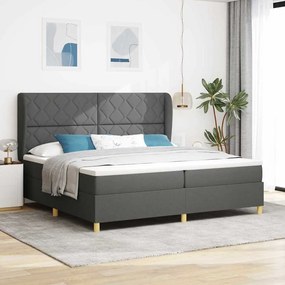Cama Box Spring vidaXL com Colchão Cinza Escuro 200x200 cm Tecido