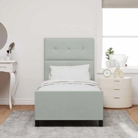 Cama de Veludo Cinza Claro vidaXL 80x200 cm
