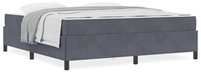 Estrutura da Cama Branco e Cinza Claro 180 x 200 cm Veludo