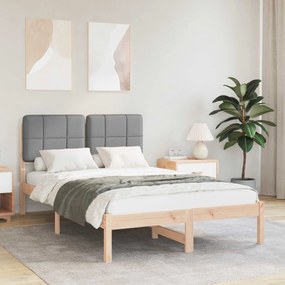 vidaXL Estrutura de Cama com Cabeceira Estofada Cinzento-claro