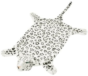 Tapete leopardo de pelúcia, 139 cm, branco