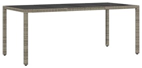 Conjunto de Jantar para Jardim 7 pcs Cinzeto 190 x 90 x 75 cm