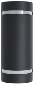 Candeeiros de parede exterior 2 pcs 35 W semicilíndrico preto
