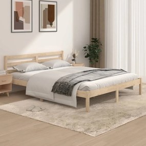 vidaXL Estrutura de cama king 150x200 cm pinho maciço